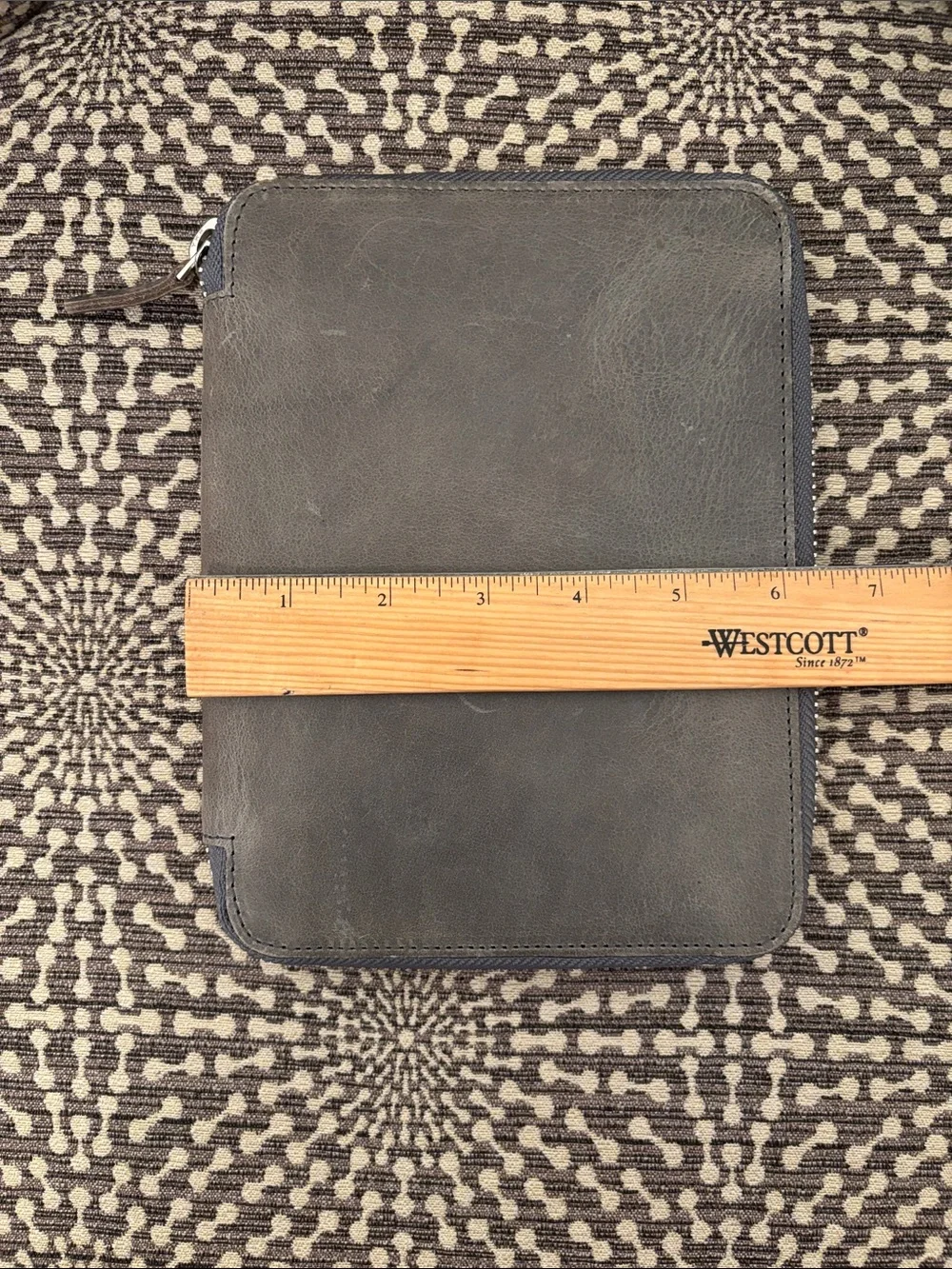 Galen Leather Co. B6 Crazy Horse Smoky Grey Leather Planner Notebook Cover